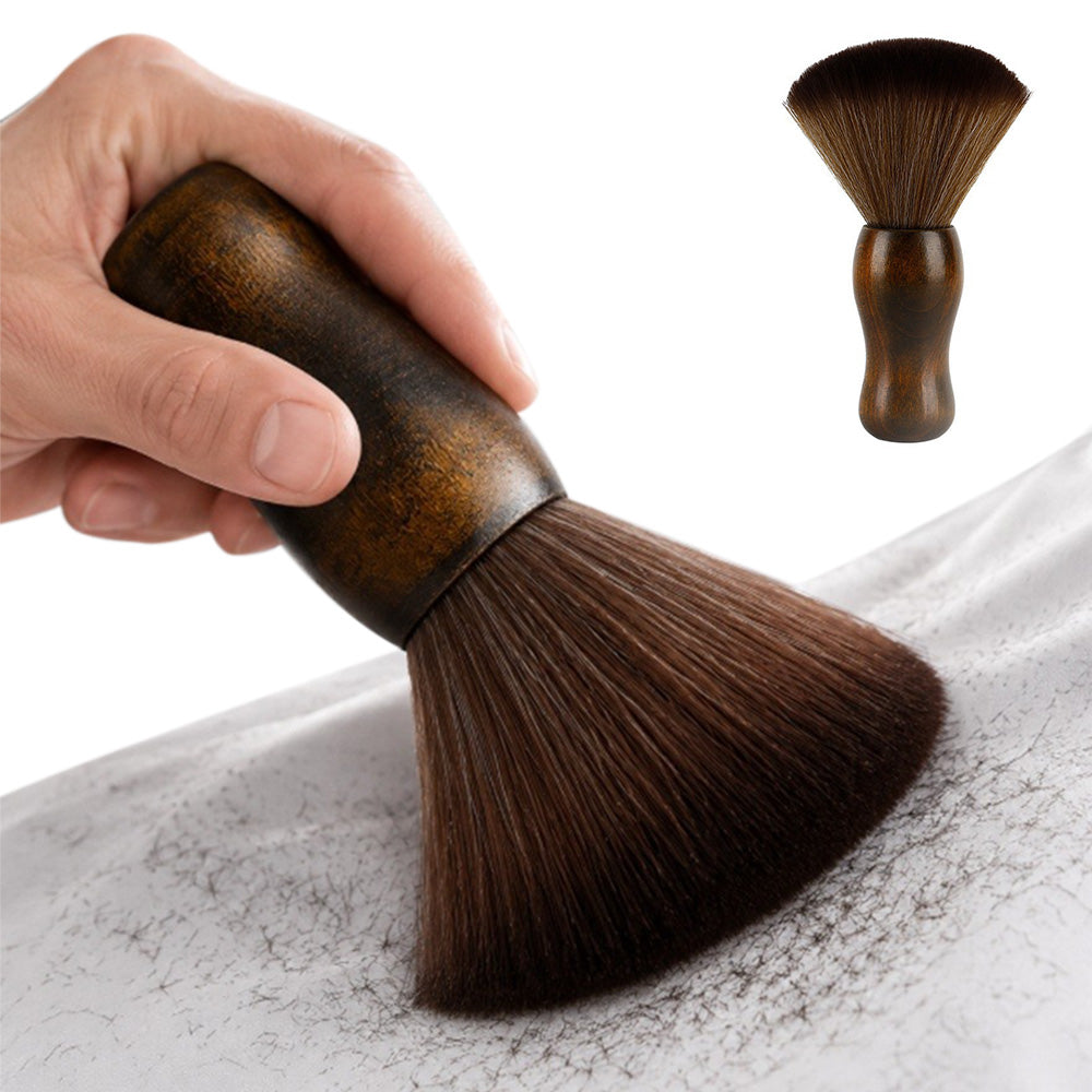 Soft Hair Sweeper Brush with Storage Case Neck Duster Brush for Home Barbershop