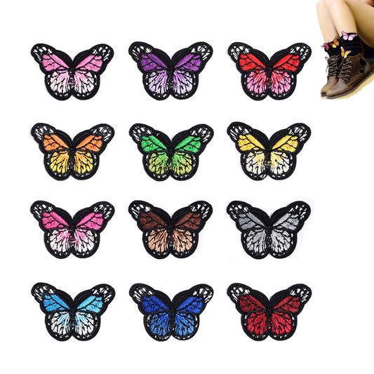 Butterfly Embroidery Patches Iron on Sew on Colorful Butterfly Patches for Clothes Bags Hats