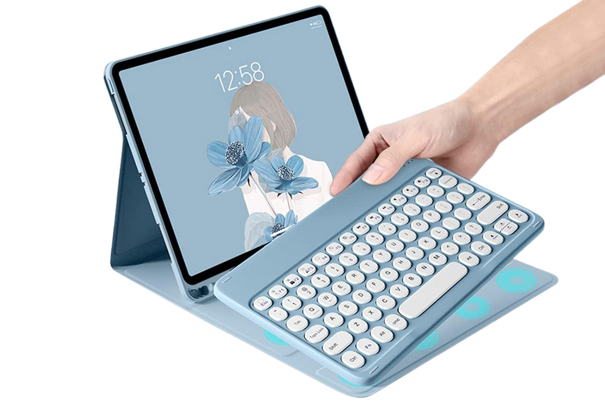 Bluetooth Touchpad for Samsung Galaxy Tab A9 / A9 Plus Detachable Keyboard-Blue