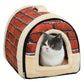 Pet Dog House Kennel Soft Beds Cave Cat Puppy Bed Doggy Warm Cushion Fold