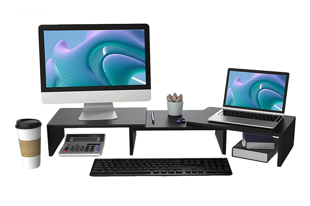 Dual Monitor Stand Riser Adjustable Computer Monitor Stand for Books iMac Laptop