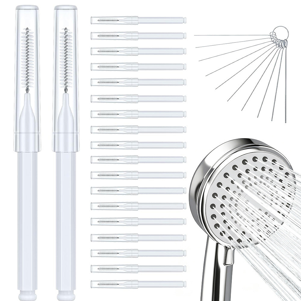 Shower Head Cleaning Brush Set Anti-Clogging with Storage Box for Bathroom
