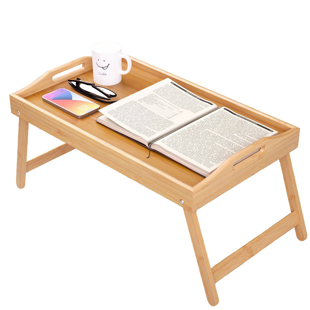 Mini Folding Bamboo Table Laptop Desk Multipurpose Side Tea Tray