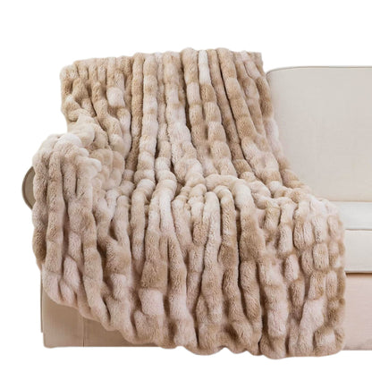 Bubble Tie Dye Throw Blanket Soft Cozy Microfiber Lightweight Warm for Couch-Khaki