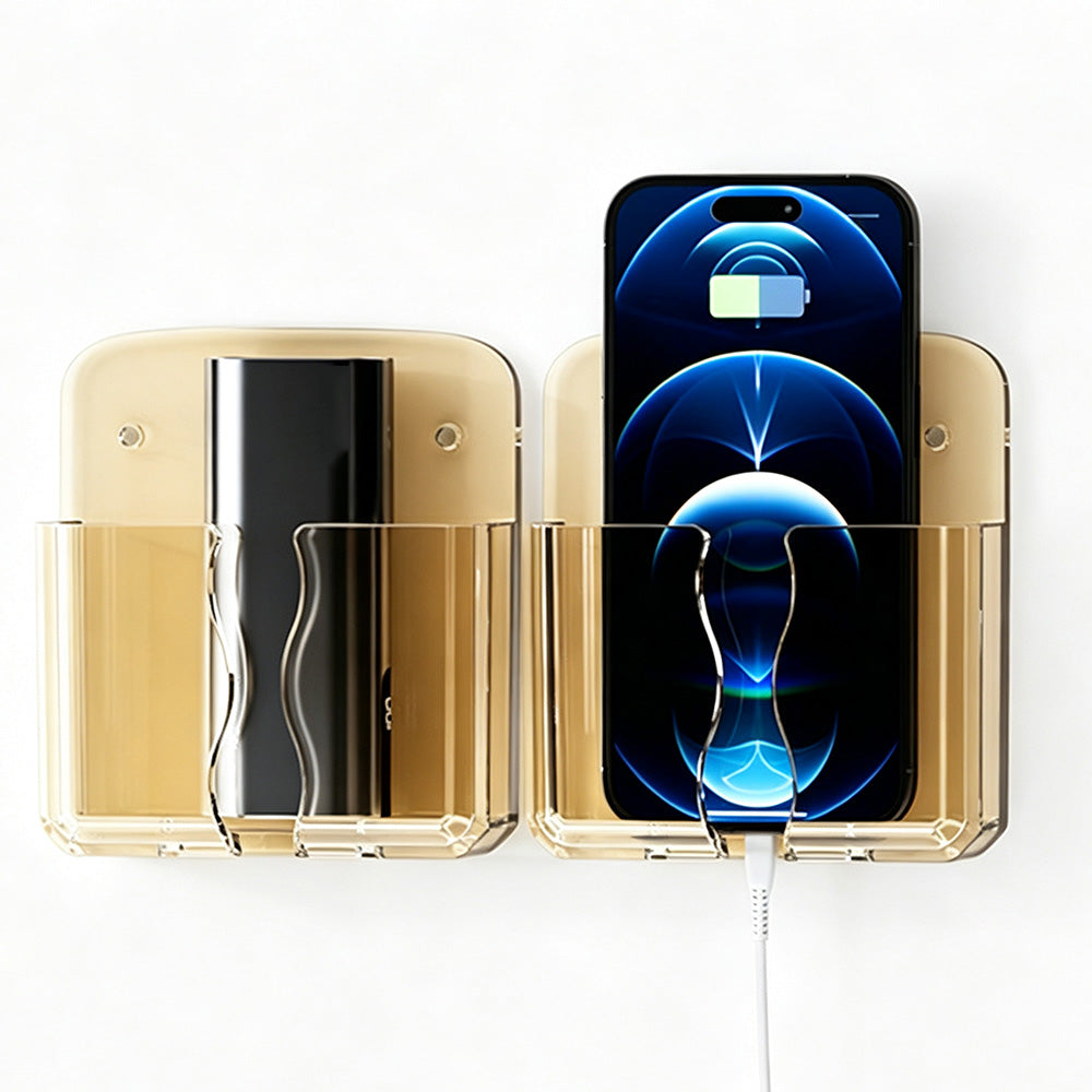 2 PCS Wall Phone Holder No Drill Adhesive Remote Control Organizer for Home Office