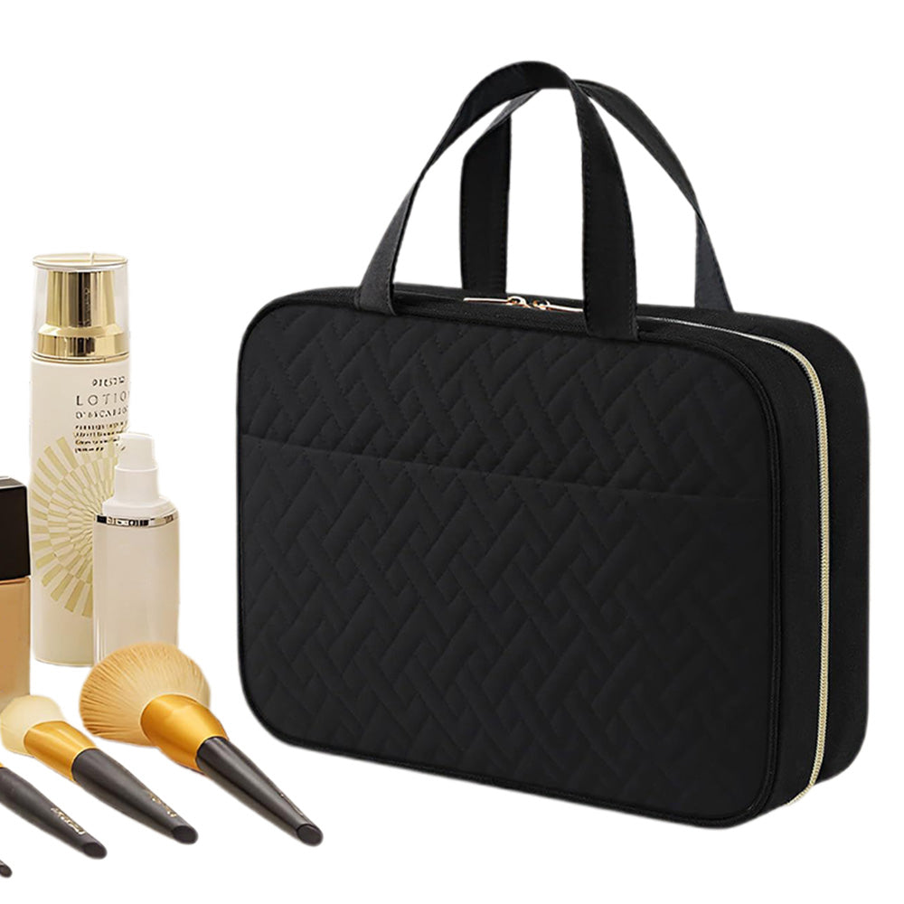Travel Toiletry Bag with Waterproof Compartments and Hanging Hook