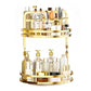 Rotating Makeup Organizer Double Layer with Brush Holder for Skincare Perfume