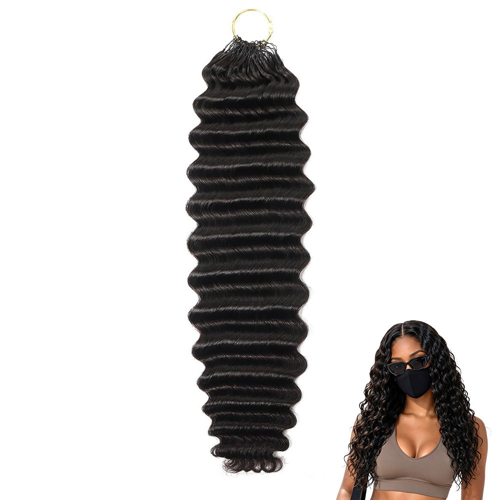 Deep Wave Synthetic Feather Hair Extensions for Braids-Style 2