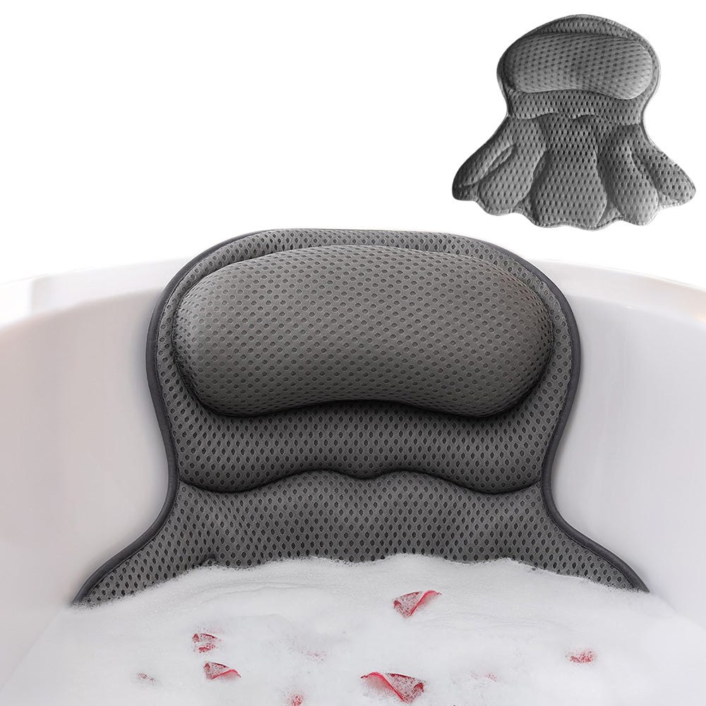 Bath Neck and Head Rest Pillow with Suction Cups