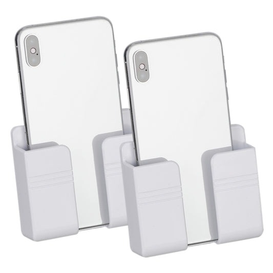 2 Pack Wall Mount Phone Holder Peel and Stick No Tools for Dorm Bedroom RV