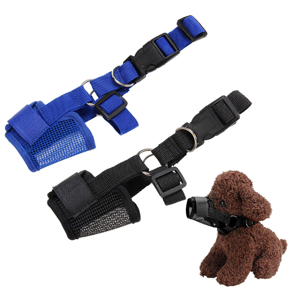 2Pcs Dog Muzzle Anti Bite Chewing Mesh Mask Training for Small Medium Large Dogs-Style 1