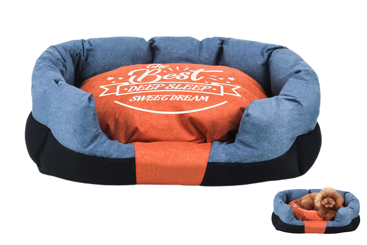 Waterproof Pet Bed Removable Washable Cat Dog Bed for Small and Medium Pets - Blue