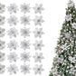 24Pcs Artificial Flowers Christmas Tree Decorations for Wreath Fireplace Stairs