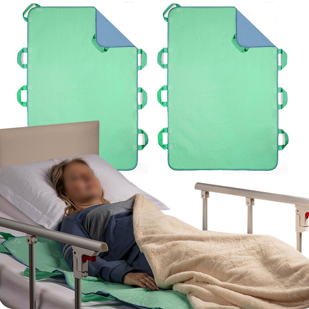 2XAbsorbent Bed Pad Washable and Leak-Proof with 8 Handles