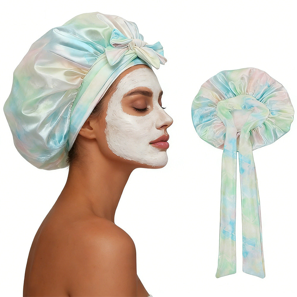 Satin Bonnet for Sleeping Double Layer Sleep Hair Bonnets Caps for Curly Braid Hair