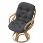 Solid Twill Swivel Rocker Chair Cushion High Back Water Resistant Pad-Grey