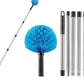 High Reach Blue Cobweb Duster With Extension Pole Spider Web Brush For Outdoor
