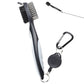 Dual Sided Golf Club Groove Cleaner Brush Tool with Retractable Carabiner