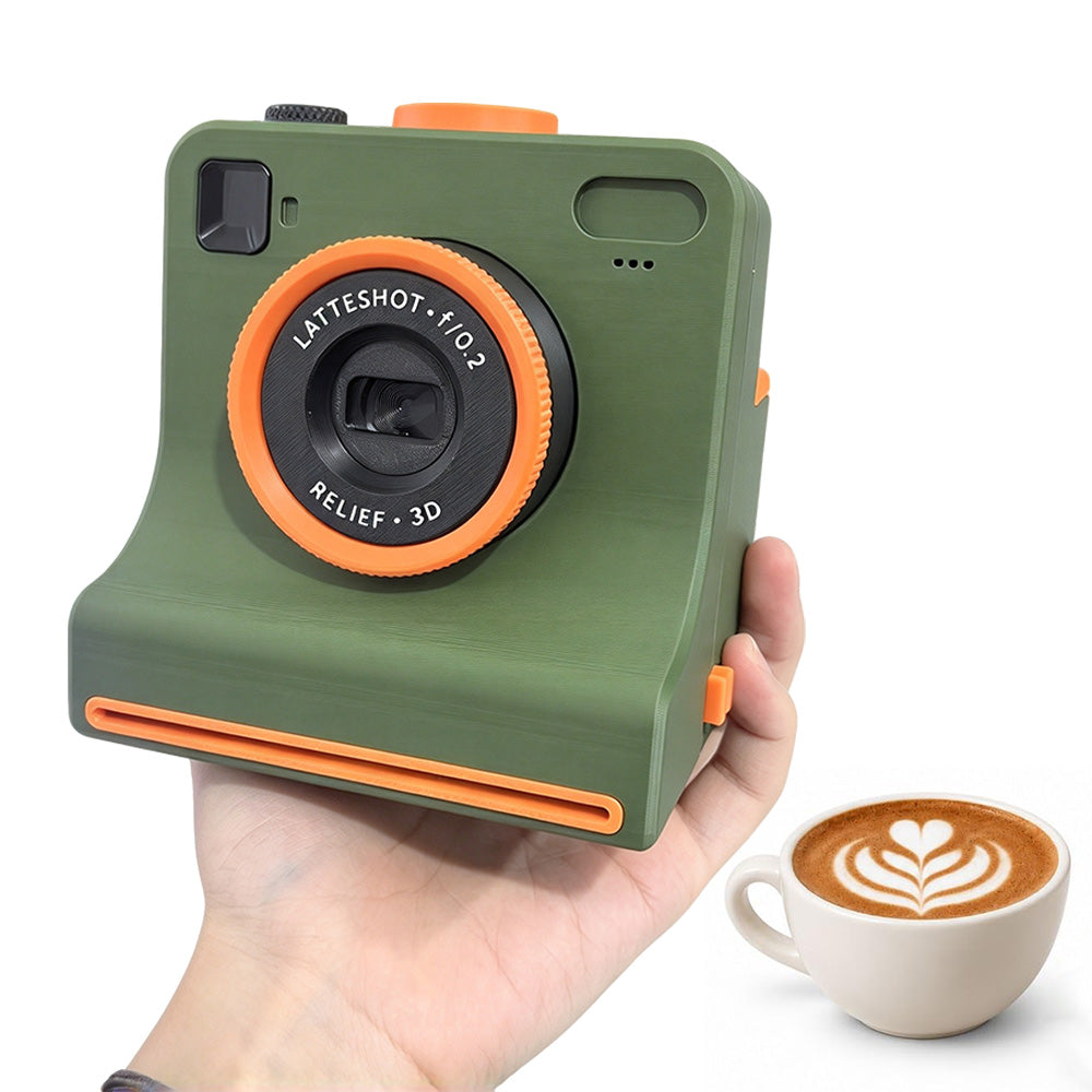 Retro Camera-Shaped Coffee Latte Art Stencil Tool for Home Cafe Barista Gift-Style 1