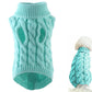 Puppy Dog Jumper Winter Warm Knitted Sweater Pet Clothes for Small Dogs Coat-Blue
