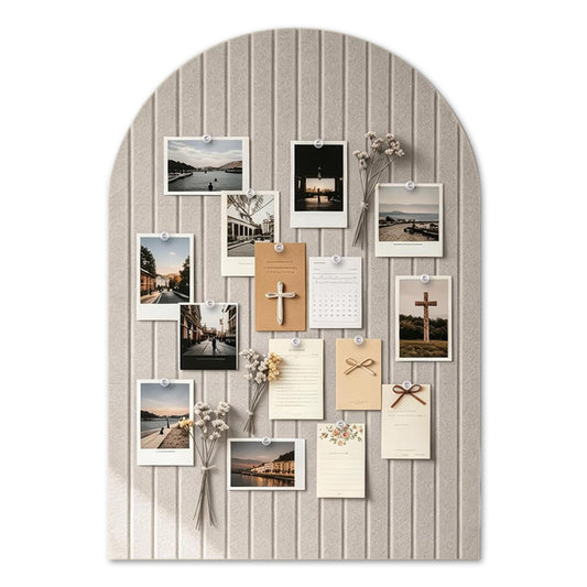 Large Arched Felt Bulletin Board with 30 Push Pins for Home Office School