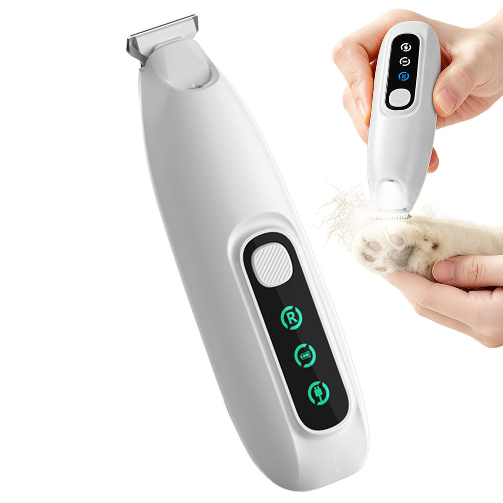 Pet Electric Paw Hair Trimmer with 18mm Ceramic Blade and LED Light