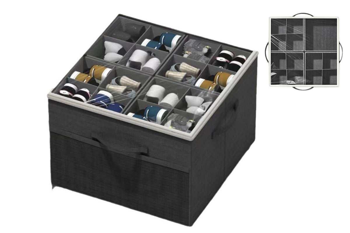 Shoe Organizer for Closet Foldable Shoe Storage Containers with Adjustable Dividers and Transparent Cover