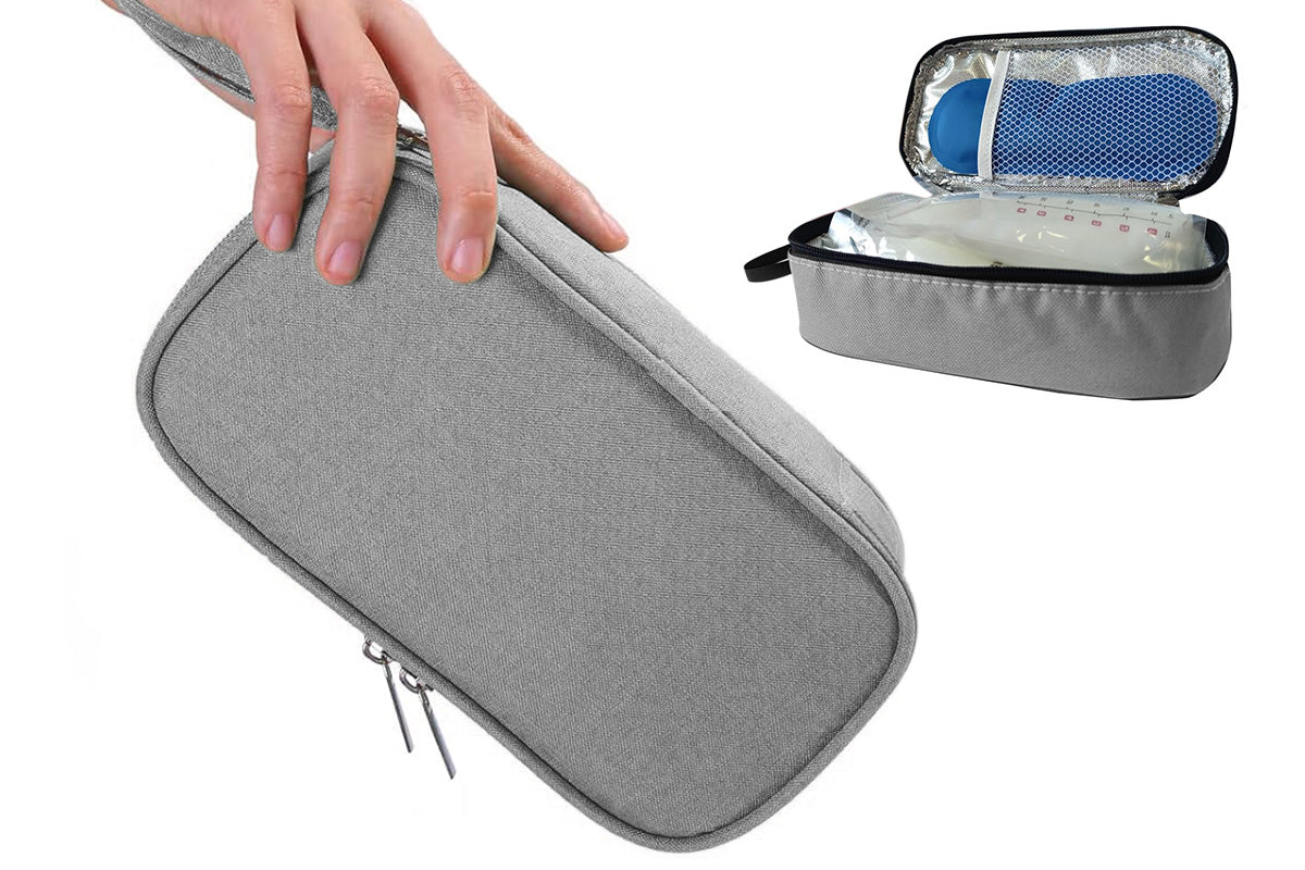 Insulated Insulin Cooling Bag Multi-Layer Medical Cooler for Diabetes Travel -Pink