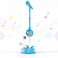 Adjustable Karaoke Microphone Toy with Stand and Flashing Lights for Youngsters