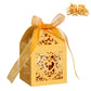 50 Pack Laser Cut Pearl Paper Candy Favor Boxes with Ribbons