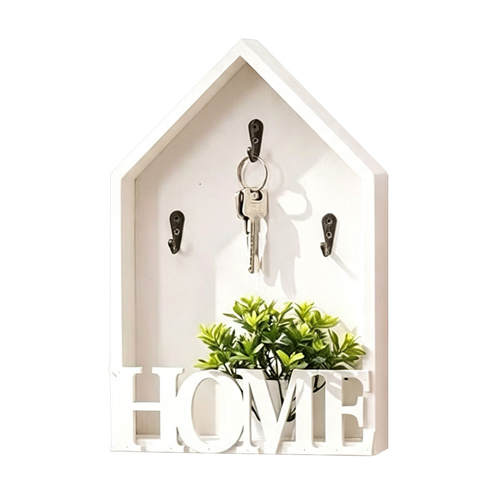 Vintage Key Holder Wall Mount with 3 Metal Hooks Key Rack for Entryway Living Room