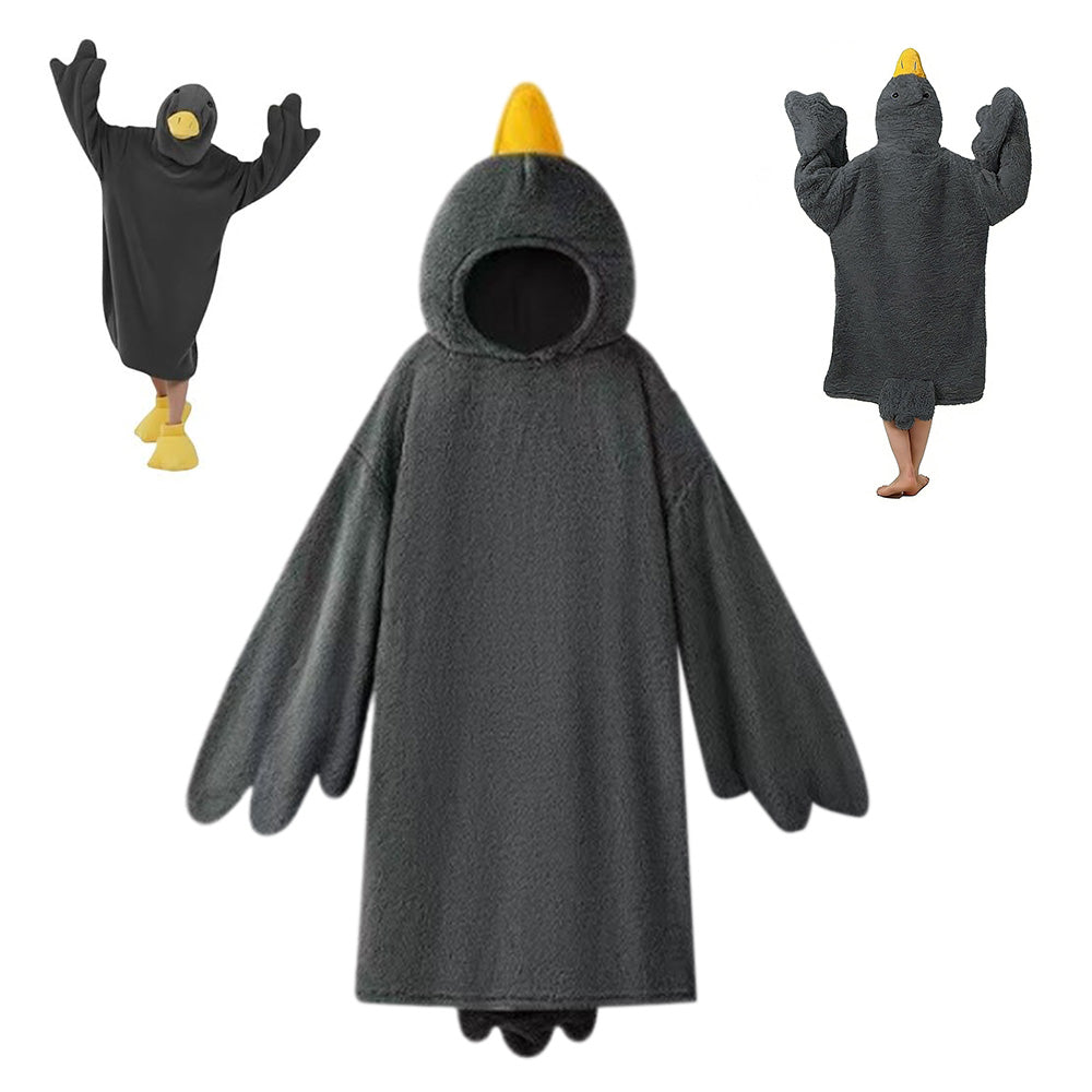 Oversized Hoodie Blanket Cartoon Goose Fleece Wearable Blanket-Style 2