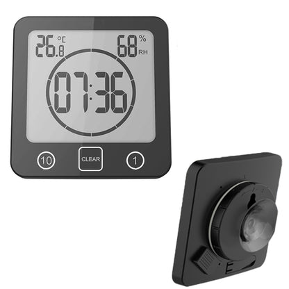 Digital Temperature Humidity Meter Water-Resistant Bathroom Alarm Clock