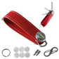 Leather Smart Key Holder Folding Key Organizer Clip Compact Keychain
