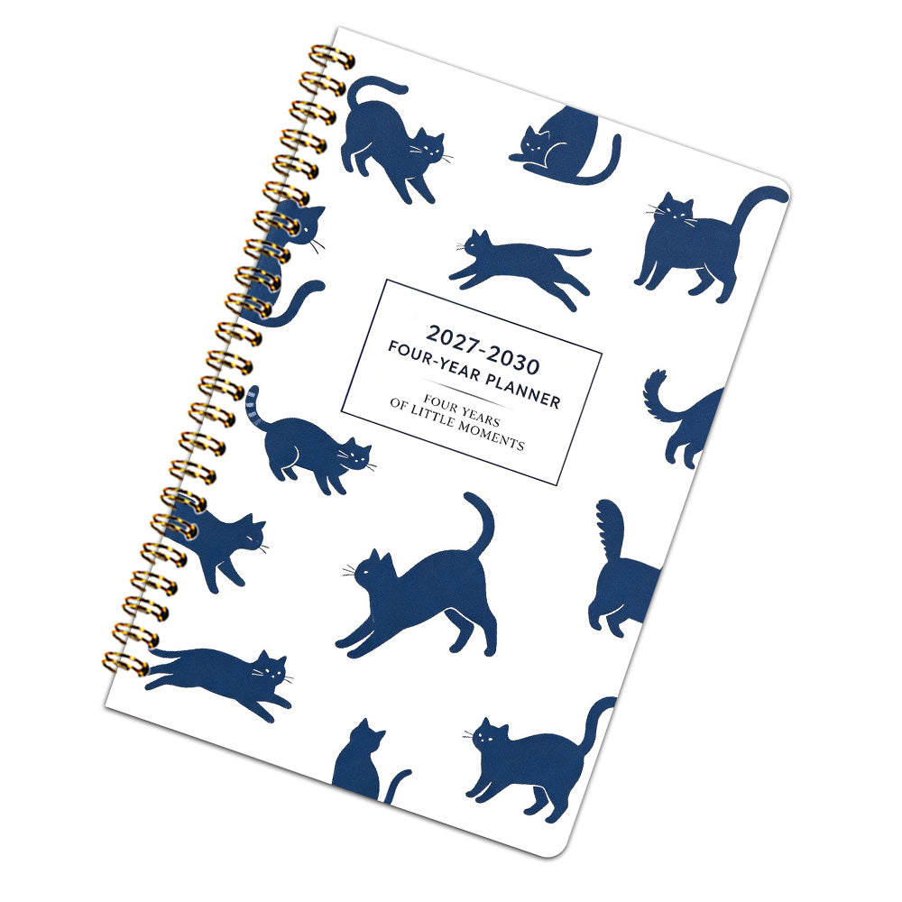 2027 to 2030 Four Year A5 Spiral Monthly Goal Planner Notebook