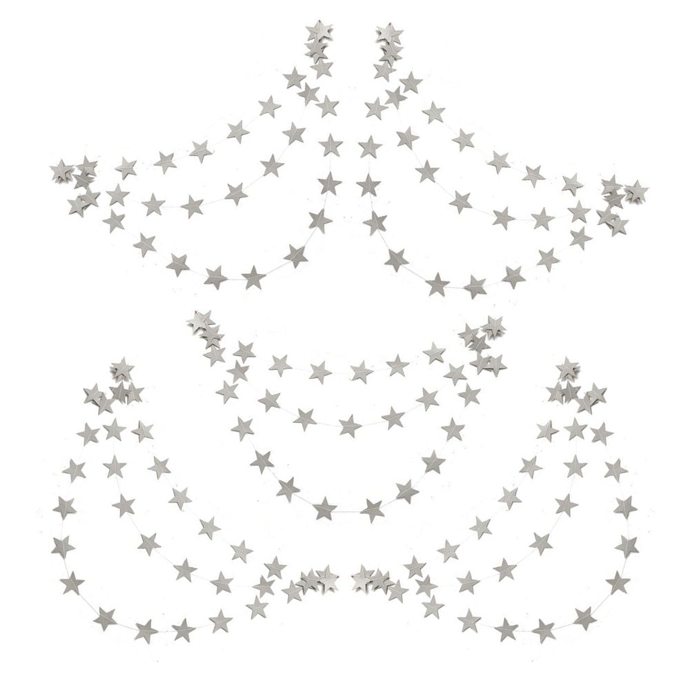 5 Pack 4m Thick Paper Star Garland Bunting Banners for Parties Weddings