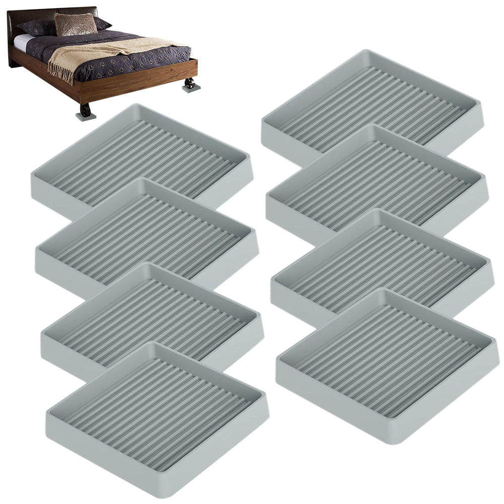 8 Pack Rubber Furniture Leg Floor Protectors with Anti Slip Textured Base