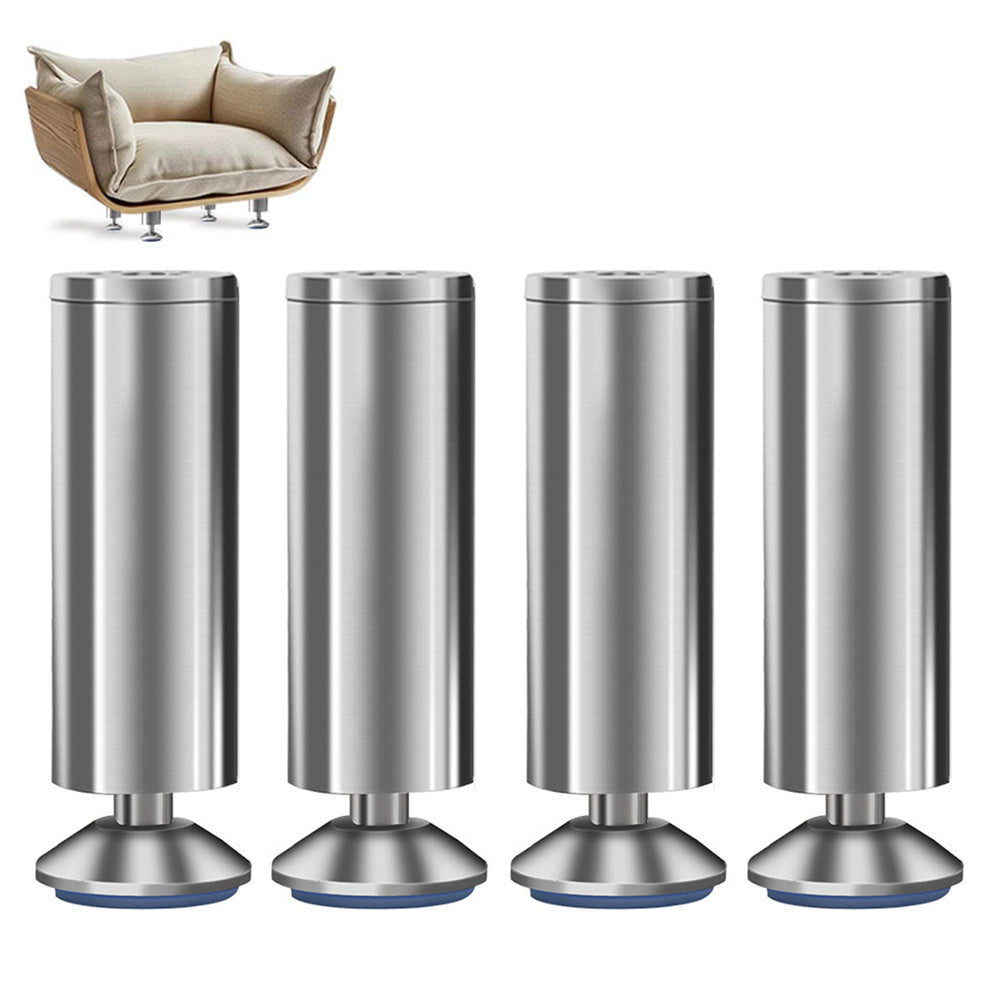 4 PCS Metal Furniture Legs Adjustable Stainless Steel Cabinet Feet for Bed Sofa Table