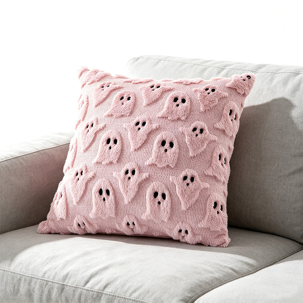 Cute Halloween Ghost Pillow Cover with Zipper for Living Room Bedroom Office