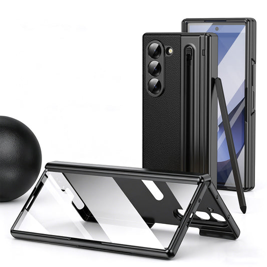 Phone Case for Samsung Z Fold 7 with Pen Holder Full Coverage Hinge Protection