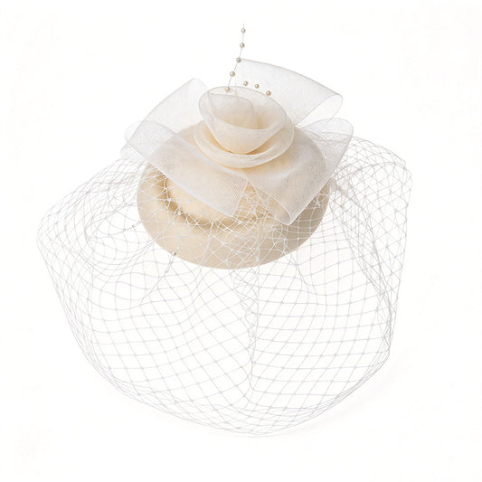 Vintage Mesh Rose Birdcage Veil Bridal Hair Headpiece