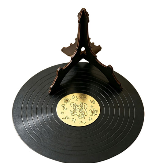 Vintage Vinyl Record Birthday Display Board Desktop Party Sign
