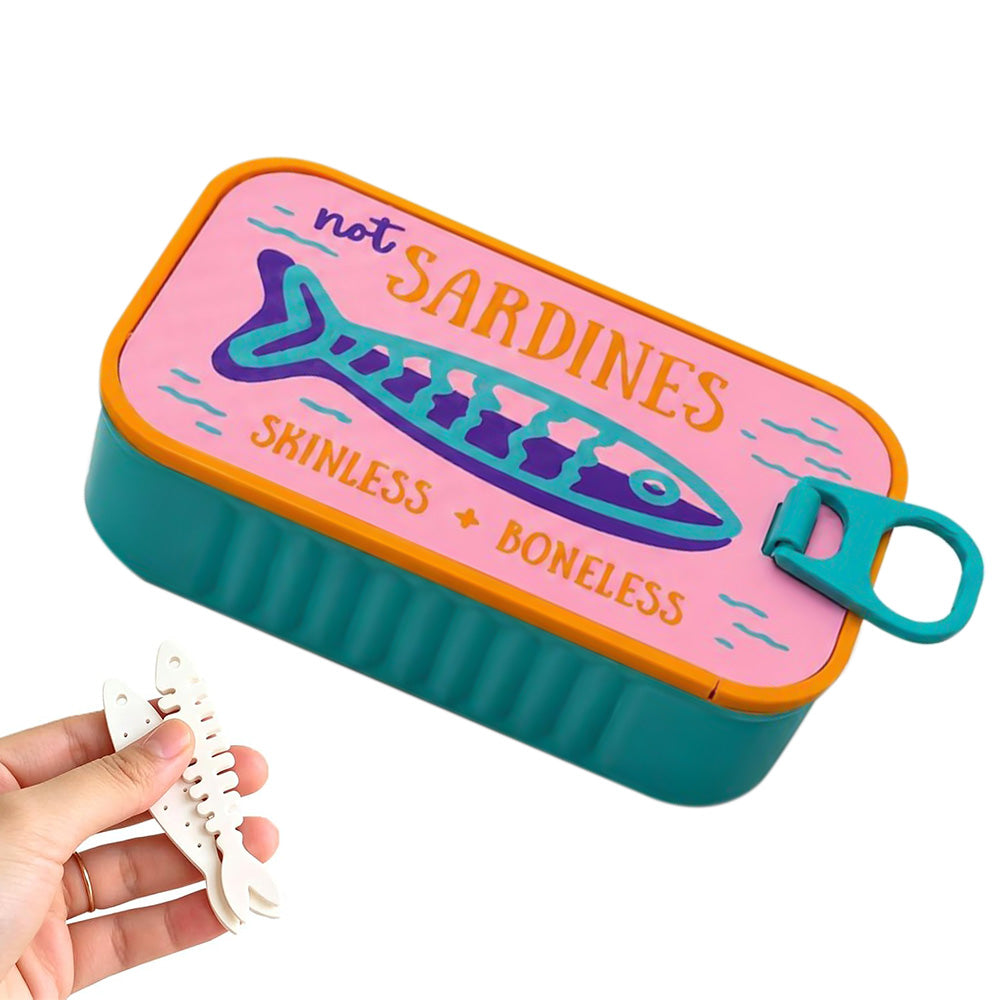 Small 3D Printed Sardine Shape Necklace and Earring Storage Box