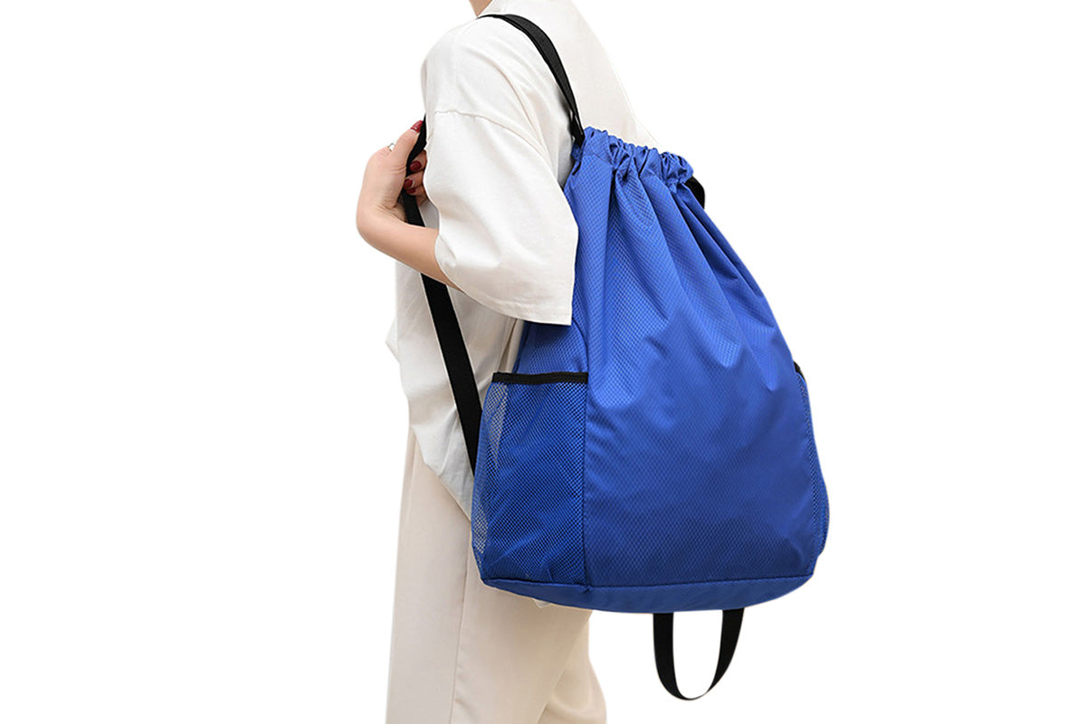 Sport Drawstring Backpack With 2 Pockets Large Capacity Basketball Bag