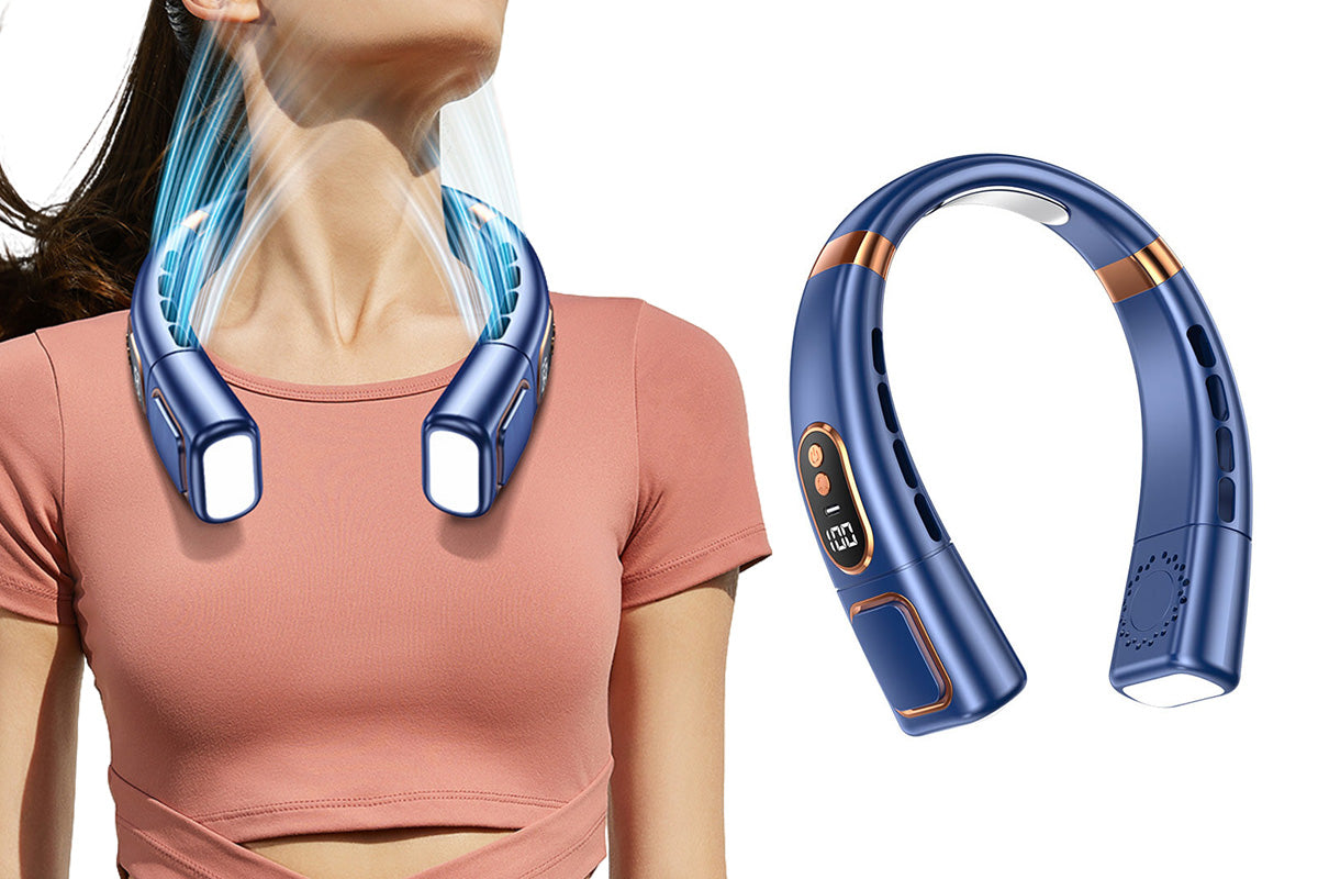Neck Air Conditioner Wearable Personal Fan Neck Fan With Cooling Plate