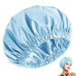 Reusable Water-Resistant Double-Layer Polyester and Satin Shower Cap for Women