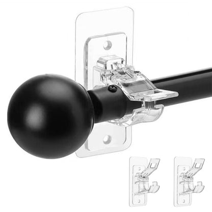 Curtain Rod Brackets Self Adhesive No Drill Transparent Invisible Holders for Curtains Towels