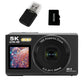 5K HD Dual Screen Digital Camera Point and Shoot Selfie Camera with LED Fill Light