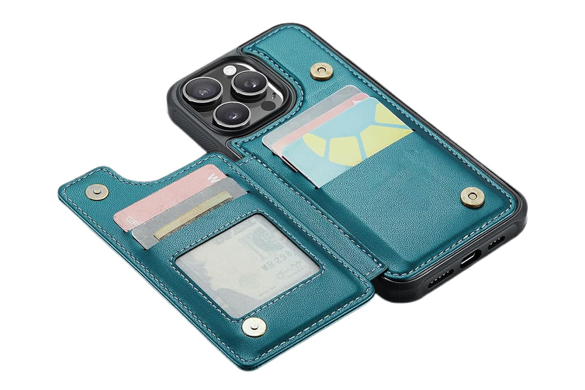 Wallet Case for iPhone 16 Pro Max iPhone16Pro Max 16Pro with Card Holder and RFID Blocking-Green