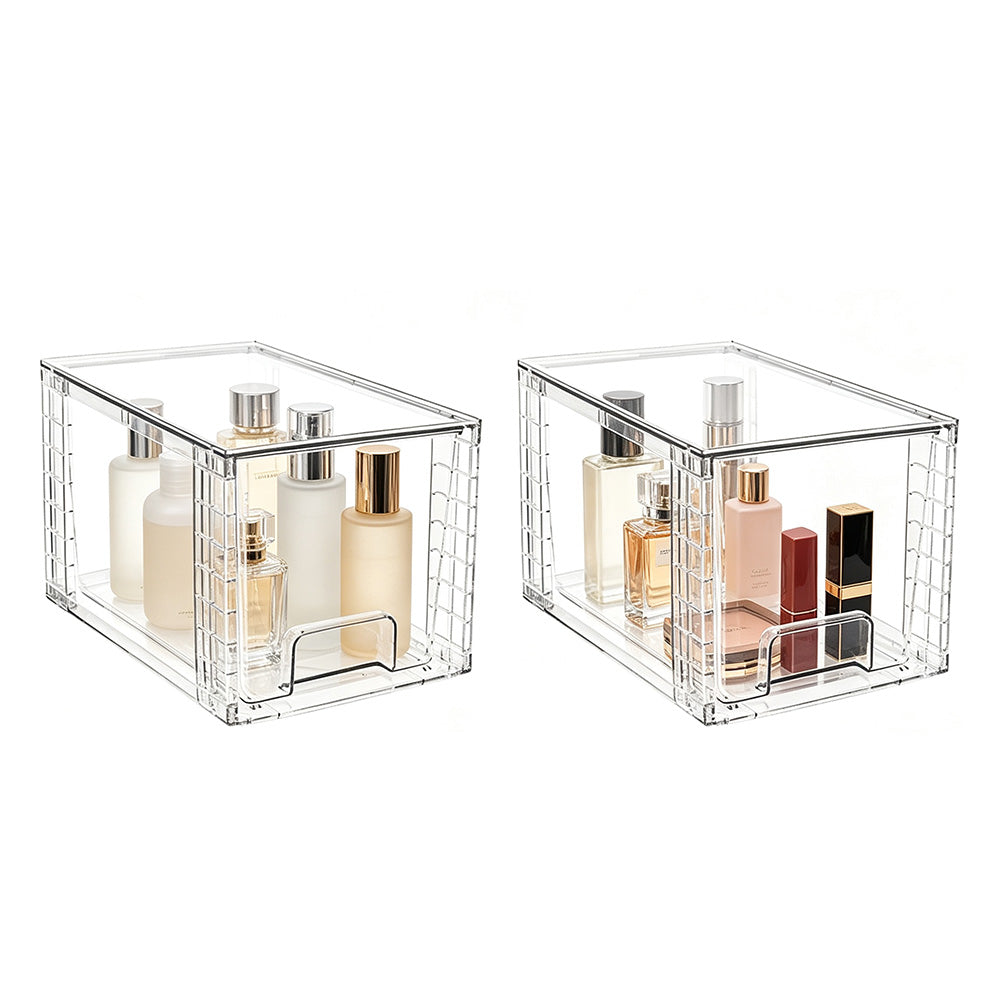 Stackable Clear Makeup Organizer Drawer for Skincare Storage